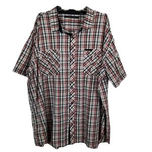 Sean John Plaid Short Sleeve Button Front Shirt